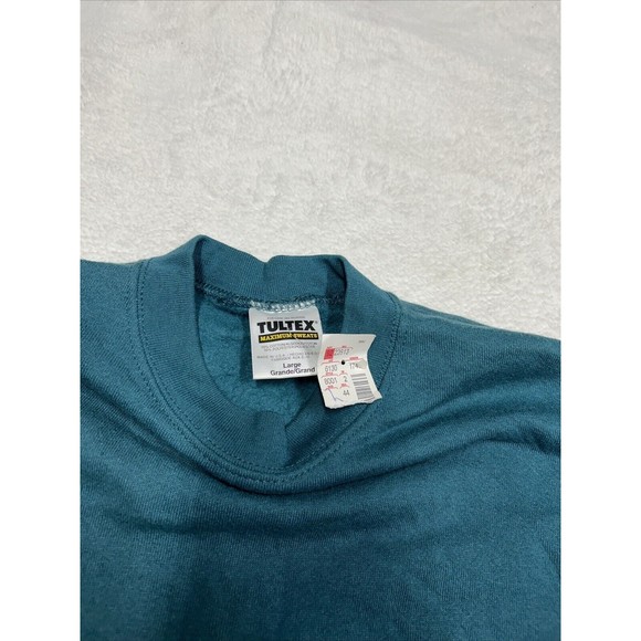 Vintage 90s Green Blank Sweatshirt Crewneck Faded Heavyweight Men’s Size Large - Picture 5 of 11